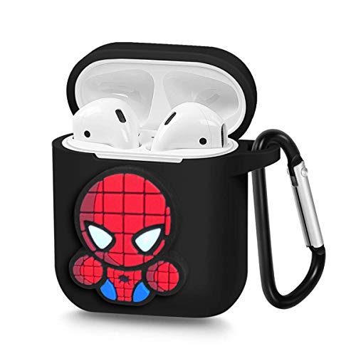 Product Cover Pocoolo Airpods Case Airpods Accessories Protective Silicone Cover and Skin with Carabiner for Apple Airpods Charging Case (Spider Man)