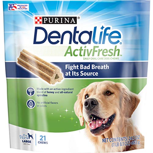 Product Cover Purina DentaLife Large Breed Dog Dental Chews, ActivFresh Daily Oral Care Large Chews - 21 ct. Pouch