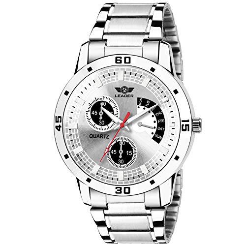 Product Cover LEADER Fashion Analogue Silver DIAL Men Watch LF-9006