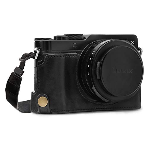 Product Cover MegaGear MG1563 Ever Ready Genuine Leather Camera Half Case Compatible with Panasonic Lumix DC-LX100 II - Black