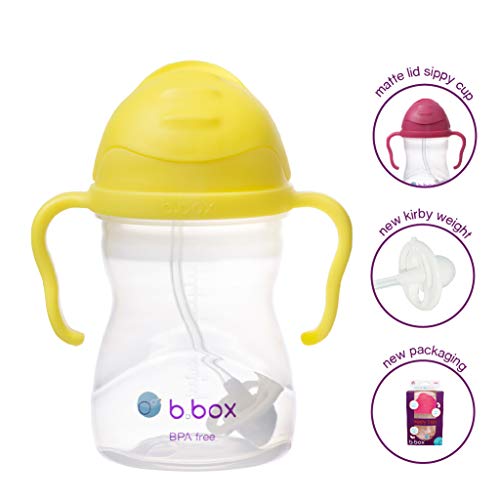 Product Cover b.box Sippy Cup with Innovative Weighted Straw, Lemon (Matte Lid)