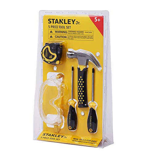 Product Cover Stanley Jr. 5-Piece Kids Tool Set with Real Tools for Kids - Construction Tools for Pretend Play or Actual Woodwork Activities