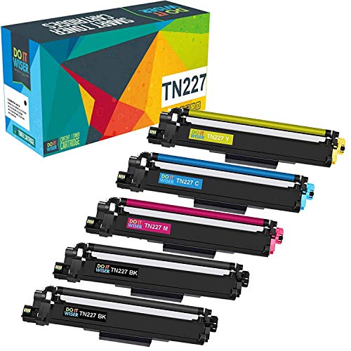 Product Cover Do it Wiser Compatible Toner Cartridge Replacement with CHIP for Brother TN227 TN227BK TN223 TN223BK for MFC L3770CDW HL-L3210CW HL-L3230CDW HL-L3270CDW HL-L3290CDW MFC-L3710CW- 5Pack