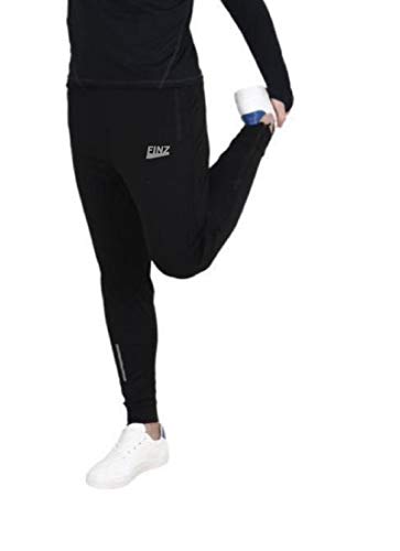 Product Cover Finz Men's Joggers for Men, Jeggings for Men, Sports Wear for Men, Man Leisure Wear, Black Color Trackpants with Two Side Zipper Pocket for Sports Gym Athletic Training Workout Running Cricket