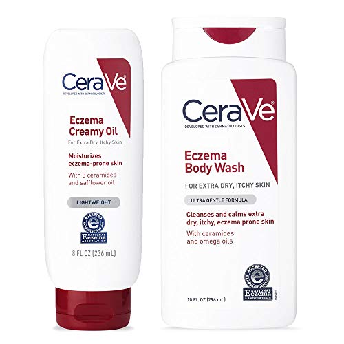 Product Cover CeraVe Eczema Daily Skin Care Set | Contains CeraVe Body Wash and Creamy Body Oil for Eczema | Fragrance Free
