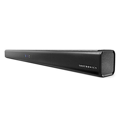 Product Cover Soundbar, TaoTronics Three Equalizer Mode Audio Speaker for TV, 32-Inch Wired & Wireless Bluetooth 4.2 Stereo Soundbar, Optical/Aux/RCA Connection, Wall Mountable, Remote Control