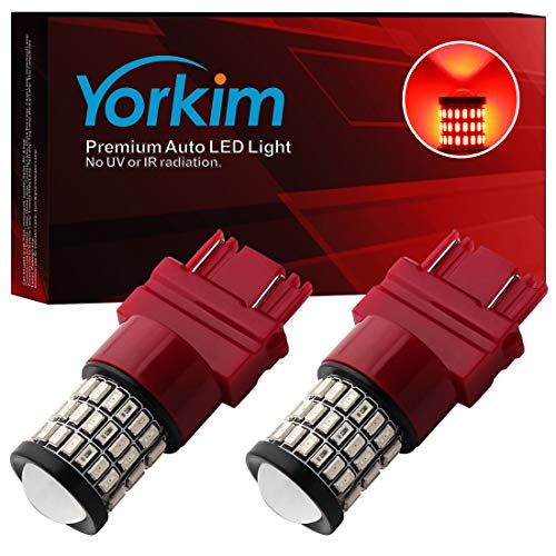 Product Cover Yorkim Ultra Bright 3157 LED Bulb Amber, 3157 LED Brake Lights, 3157 LED Backup Reverse Lights, 3156 LED Tail Lights with Projector - 3056 3156 3156A 3057 4057 3157 4157 T25 LED Bulbs, Pack of 2