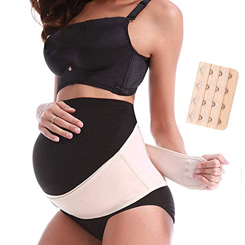 Product Cover Maternity Belt 2.0 - Belly Band for Pregnancy, Two in One Pregnancy Belt for Your Entire Pregnancy and Postpartum Recovery, Breathable Back and Pelvic Support Prenatal Cradle (Universal Size, Beige)