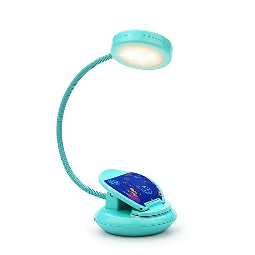 Product Cover Vekkia Cute Rechargeable 4 LED 3000K Eye-Care Book Light, Clip on Lights for Reading in Bed, 3 Levels, 1.8 Oz Super Light Weight, Up to 40 Hours Reading, Perfect for Bookworms, Kids, X-Small, Blue