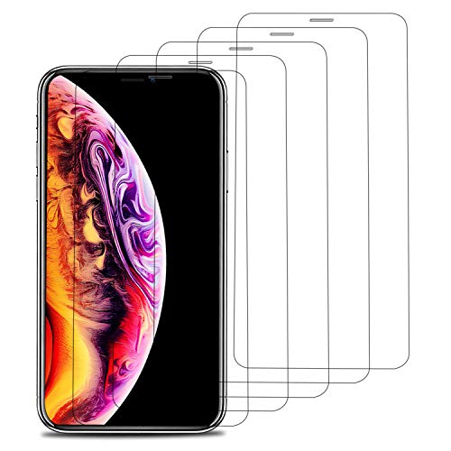 Product Cover FALWEDI [5Pack] Compatible with iPhone Xs Max Screen Protector, Clear HD iPhone Xs Max Tempered Glass Screen Protector 0.25mm [3D Touch] Anti-Scratch Case Friendly 6.5 Inch