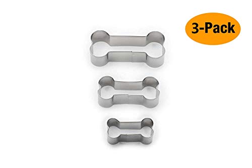 Product Cover Stainless Steel Metal Dog Bone Shape Cookie Cutter Set, Treats and Crafts