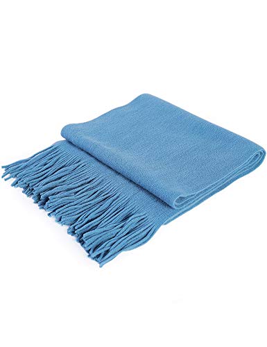 Product Cover VERO MONTE Womens Long Scarf - Solid Scarf Scarves Wraps（Blue）
