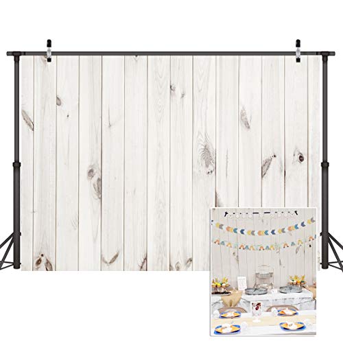 Product Cover CYLYH 7x5ft Wood Backdrop White Wood Pattern Photo Background Collapsible Party Decoration Backdrops D099