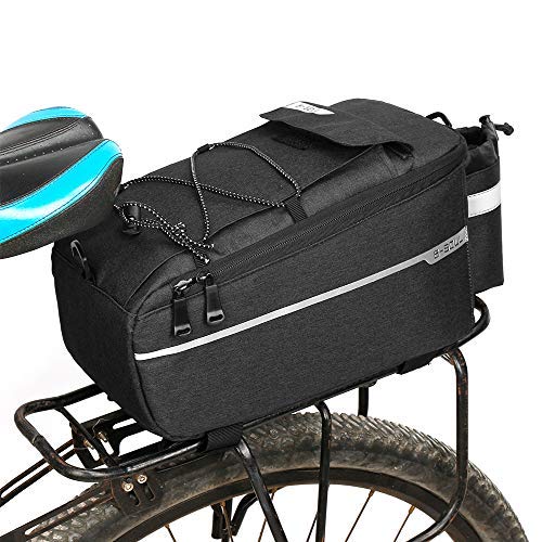 Product Cover Lixada Insulated Trunk Cooler Bag for Warm or Cold Items,Bicycle Rear Rack Storage Luggage,Reflective MTB Bike Pannier Bag (Black)
