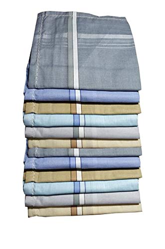 Product Cover MYSHA (RISTA EK VISHWASKA) 100% Cotton Premium Set Light Color Subtle Design Handkerchief For Men (Pack of 12)