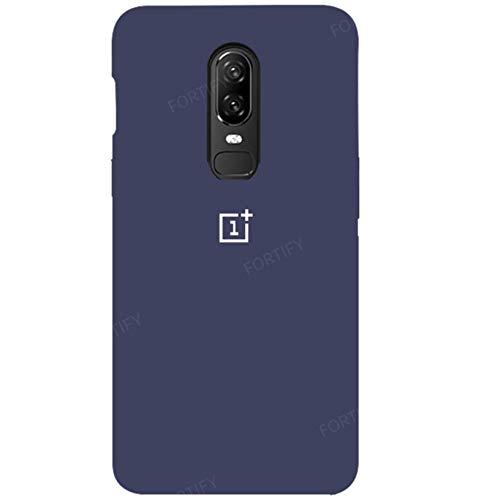 Product Cover Fortify Pure Liquid Silicone Soft Back Cover Case for OnePlus 6 / One Plus 6 (Liquid Silicone Series (Bottom Closed), Blue)