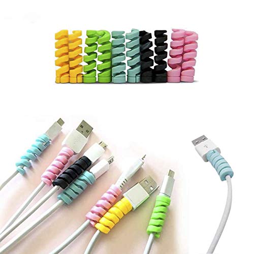 Product Cover (1gift)+10 Pcs Spiral Tube Charging Cable Protector Wire Cord Organizer Protetor for Apple iPhone ipad iwatch Charging Cable (10pcs+(Free Gift))