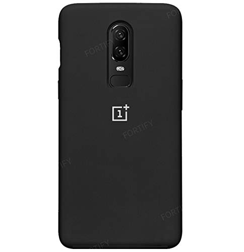 Product Cover Fortify Pure Liquid Silicone Soft Back Cover Case for OnePlus 6 / One Plus 6 (Liquid Silicone Series (Bottom Closed), Black)