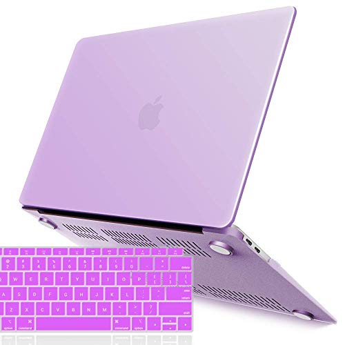 Product Cover IBENZER MacBook Air 13 Inch Case 2020 2019 2018 Release New Version A1932, Soft Touch Hard Case Shell Cover for Apple MacBook Air 13 Retina with Touch ID with Keyboard Cover, Purple, MMA-T13PU+1