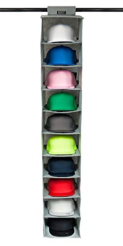 Product Cover Boxy Concepts Hat Rack 10 Shelf Hanging Closet Hat Organizer for Hat Storage - Protect Your Caps & Keep Them in Great Condition - Easy Hat Holder & Baseball Cap Organizer (1 Pack)