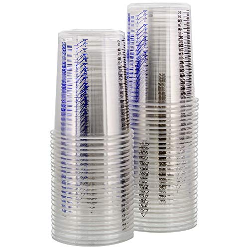 Product Cover TCP Global 20 Ounce / 600cc - Disposable Graduated Clear Plastic Cups for Mixing Paint, Stain, Epoxy, Resin (Box of 50)