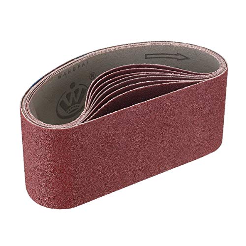 Product Cover Miady 3-Inch x 18-Inch Aluminum Oxide Sanding Belts, 80/120/150/240/400 Assorted Grits, 15-Pack