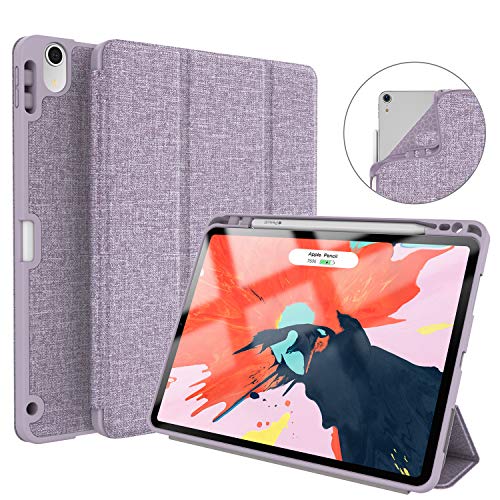 Product Cover Soke iPad Pro 11 Inch 2018 Case with Pencil Holder, Premium Trifold Case [Strong Protection + Apple Pencil Charging Supported], Auto Sleep/Wake, Soft TPU Back Cover for New iPad Pro 11