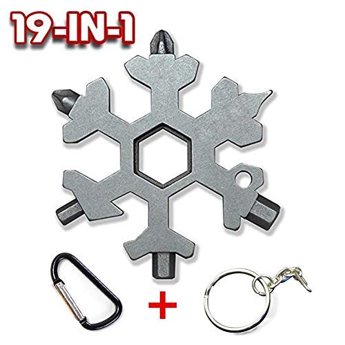 Product Cover The Latest Snowflake Tool,19-in-1 Snowflake Multi Tool, Incredible Tool, Portable Stainless Steel Keychain Screwdriver Bottle Opener Snowflake Multitool for Outdoor Enthusiast and Men's Gift (Silver)