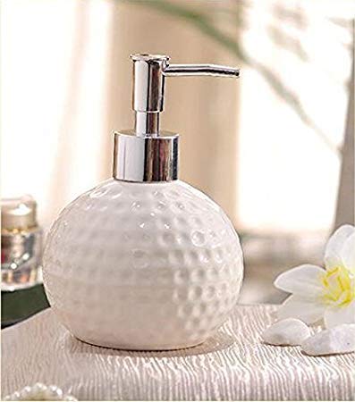 Product Cover TOTO DEALS Dots Carved Ceramic Liquid Soap Dispenser, White, Standard Size