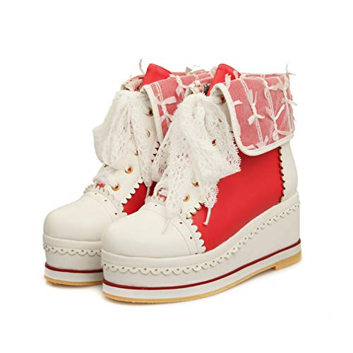 Product Cover HILIB Women's Cute Lolita Boots Cosplay Brogue Wedge Boots