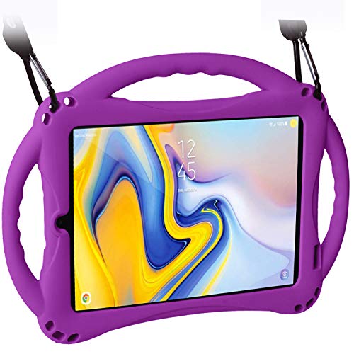 Product Cover TopEsct Case for Samsung Galaxy Tab A 8.0(2018) SM-T387, Silicone Kids Shock Proof Convertible Handle Protective Cover Compatible with Samsung Galaxy Tab A 8.0 Inch 2018 Release Tablet (Purple)