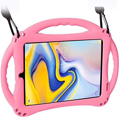 Product Cover TopEsct Case for Samsung Galaxy Tab A 8.0(2018) SM-T387, Silicone Kids Shock Proof Convertible Handle Protective Cover Compatible with Samsung Galaxy Tab A 8.0 Inch 2018 Release Tablet (Pink)