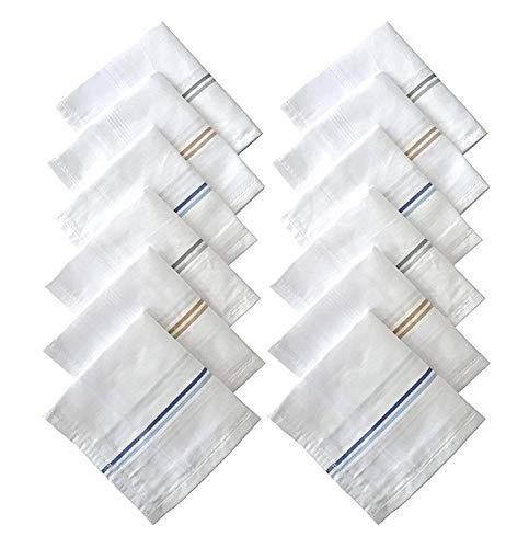 Product Cover LealDealz Premium Cotton Handkerchief for Men Pack of 12 (White Free Size)