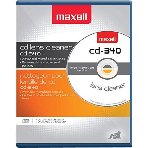 Product Cover CD Laser Lens Cleaner Disc with Microfiber Brushes and Instructions from Maxell