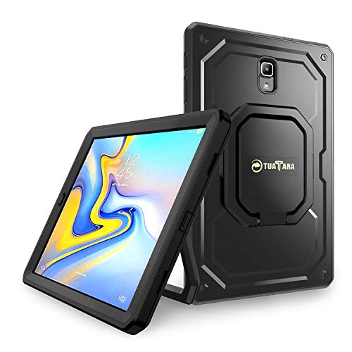 Product Cover Fintie Shockproof Case for Samsung Galaxy Tab A 10.5 2018 Model SM-T590/T595/T597, [Tuatara Magic Ring] [360 Rotating] Multi-Functional Grip Stand Carry Cover w/Built-in Screen Protector, Black