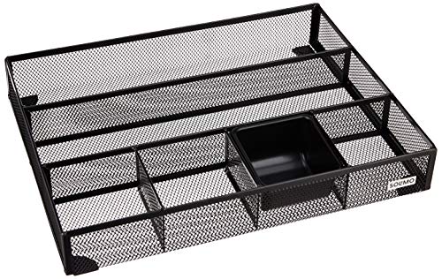 Product Cover Amazon Brand - Solimo Mesh Desk Organizer with 6 Compartments (Black)