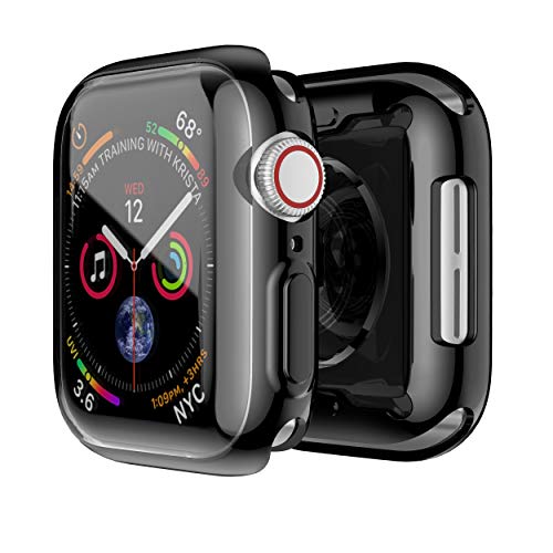 Product Cover Smiling Case for Apple Watch Series 4 & Series 5 40mm with Built in TPU Clear Screen Protector - All Around Protective Case High Definition Clear Ultra-Thin Cover for iwatch 40mm Series 5/4 (Black)