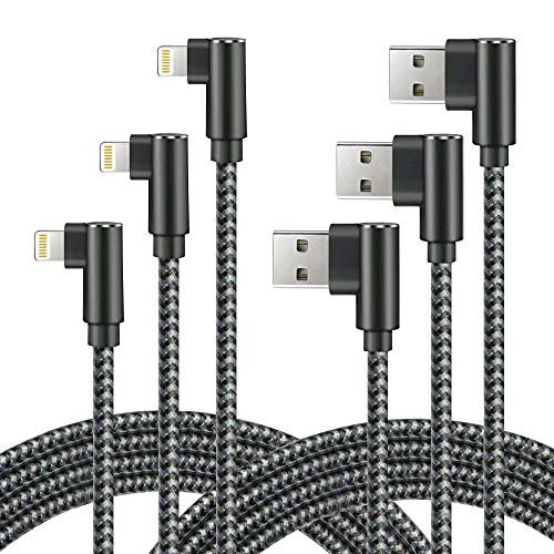 Product Cover iPhone Charger Cable, Probably The World's Most Durable Cable, MFi Certified 3 Pack Compatible with iPhone Charger Xs/XS Max/XR/X/8/8 Plus/7 Plus/7/6 Plus/6/5S/5/iPad (Black Gray, 6FT)