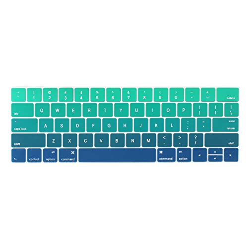 Product Cover Batianda Ultra Thin Gradient Color Keyboard Cover Protector for New Apple MacBook Pro with Touch Bar 13 inch or 15 inch Model:A1706/A1989/A2159 & A1707/A1990 Release 2019 2018 2017 2016 (Green)