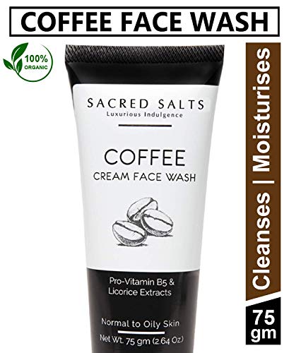 Product Cover Sacred Salts Coffee Cream Face Wash | Deep Cleansing | 100% Organic Natural Foaming Face Wash for Men & Women | 75gm