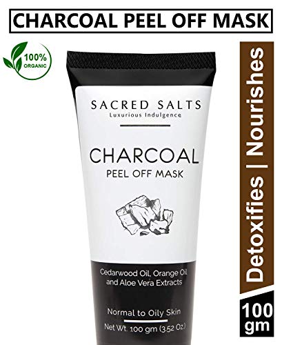 Product Cover Sacred Salts Activated Charcoal Peel Off Mask|Instant Glow & Blackheads Removal, Charcoal, 100 g