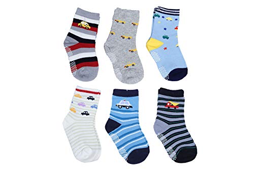 Product Cover Baby Boy's Cotton Anti Skid Socks (Multicolor, 3 Years) - Pack of 6