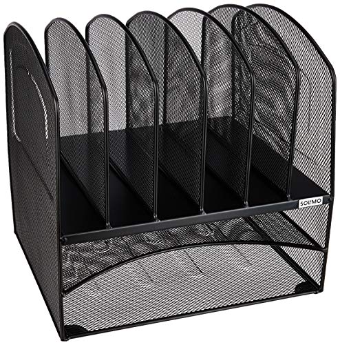 Product Cover Amazon Brand - Solimo Mesh Desk Organizer with 2 Trays (Black)