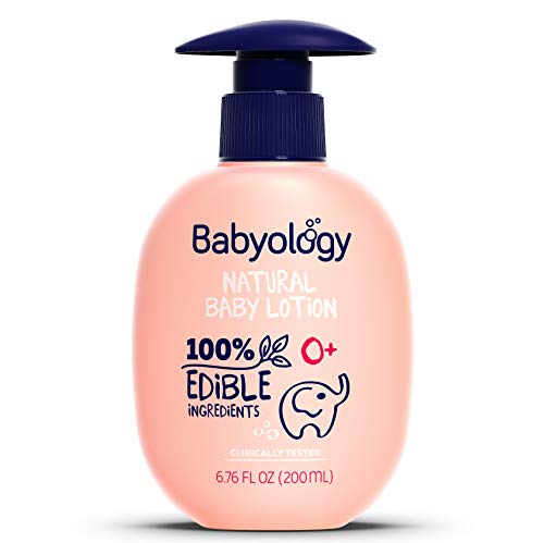 Product Cover Babyology - 100% Edible Ingredients - Organic Baby Lotion - Clinically Tested - 6,67 FL. OZ - Calming & Rich Moisture for Sensitive Skin - Daily Care - Non-scented - Perfect Baby Shower Gift