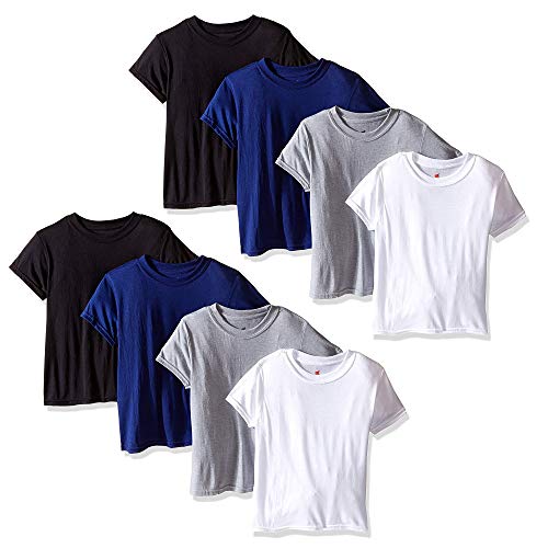 Product Cover Hanes Big Boys T-Shirts-8 Pack Tees X-Temp Crew T-Shirts for Boys 4 Colors
