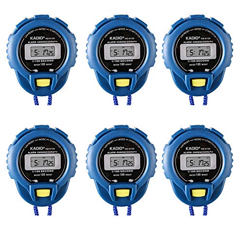 Product Cover Pgzsy 6 Pack Multi-Function Electronic Sport Stopwatch Timer, Large Display with Date Time and Alarm Function,Suitable for Sports Coaches Fitness Coaches and Referees