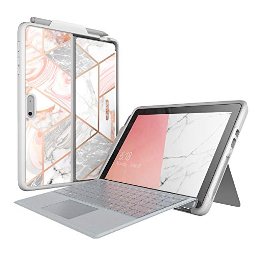 Product Cover Microsoft Surface Go Case, i-Blason [Cosmo] Slim Glitter Protective Bumper Case Cover with Pen Holder Compatible with Type Cover Keyboard for Surface Go Tablet 10 Inch (2018 Release) (Marble)