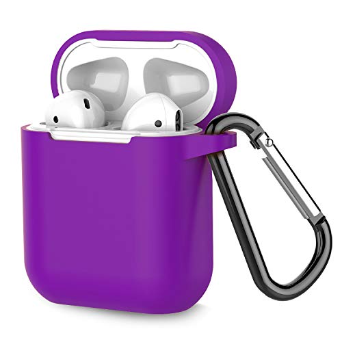 Product Cover Airpods Case, Coffea AirPods Accessories Shockproof Case Cover Portable & Protective Silicone Skin Cover Case for Airpods 2 & 1 (Front LED Not Visible) - Purple