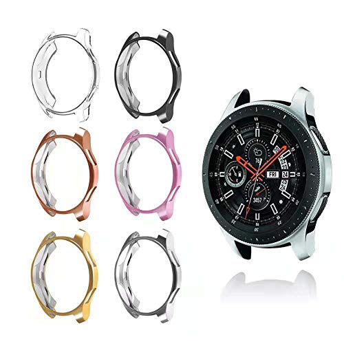 Product Cover Compatible with Samsung Galaxy Watch 46mm case, Hagibis Soft TPU Slim Plated Case Anti-Shock Cover All-Around Protective Bumper Shell for Galaxy Watch 46mm SM-R800 Smartwatch