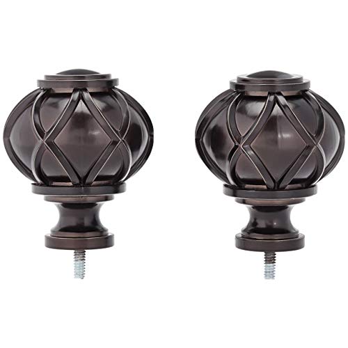 Product Cover AmazonBasics Round Capped Curtain Rod Finials - Set of Two, Bronze